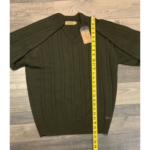 P.G.‎ Field Army Green Men's Jumper Sweater Size Medium NWT - Picture 6 of 11